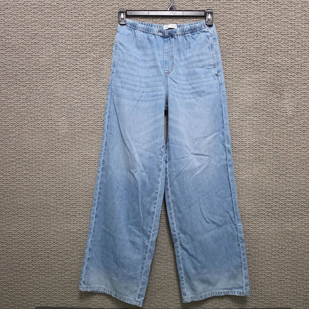 ZARA Girls Teen Light Blue Wide Leg Denim Jeans Size 13-14